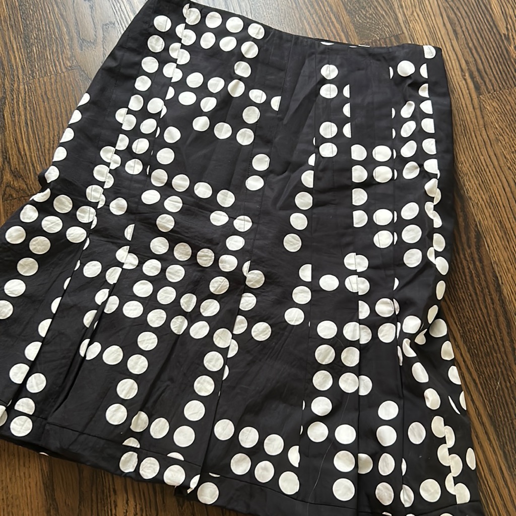 Akris Punto Skirt Black And White Polka Dot Beautiful High End Fabric